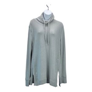 Mono B Cowl Neck silver Gray Draw String Tunic Top Soft Stretch size large